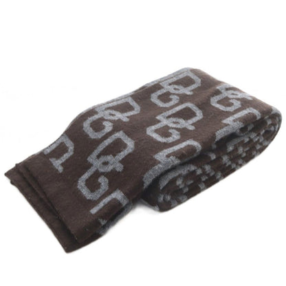 Dolce & Gabbana Scarf Wool Logo Allover Pattern Brown — view 2