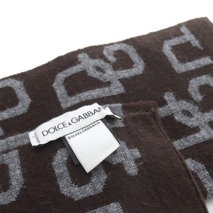 Dolce & Gabbana Scarf Wool Logo Allover Pattern Brown — view 4