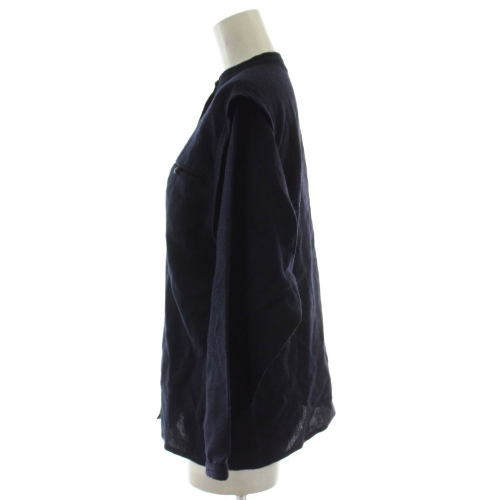 Dior Shirt Blouse S Navy Long Sleeve High Neck GG — view 2