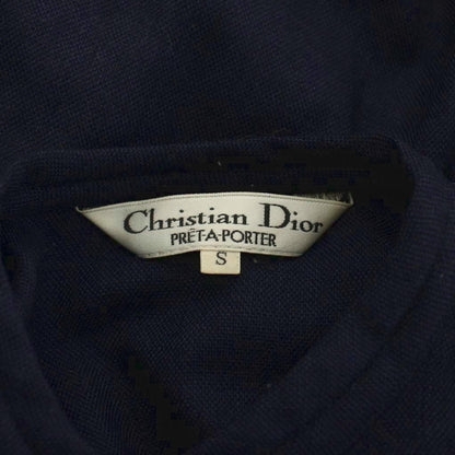 Dior Shirt Blouse S Navy Long Sleeve High Neck GG — view 7