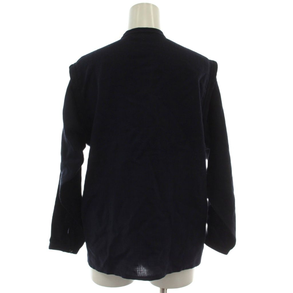 Dior Shirt Blouse S Navy Long Sleeve High Neck GG — view 3