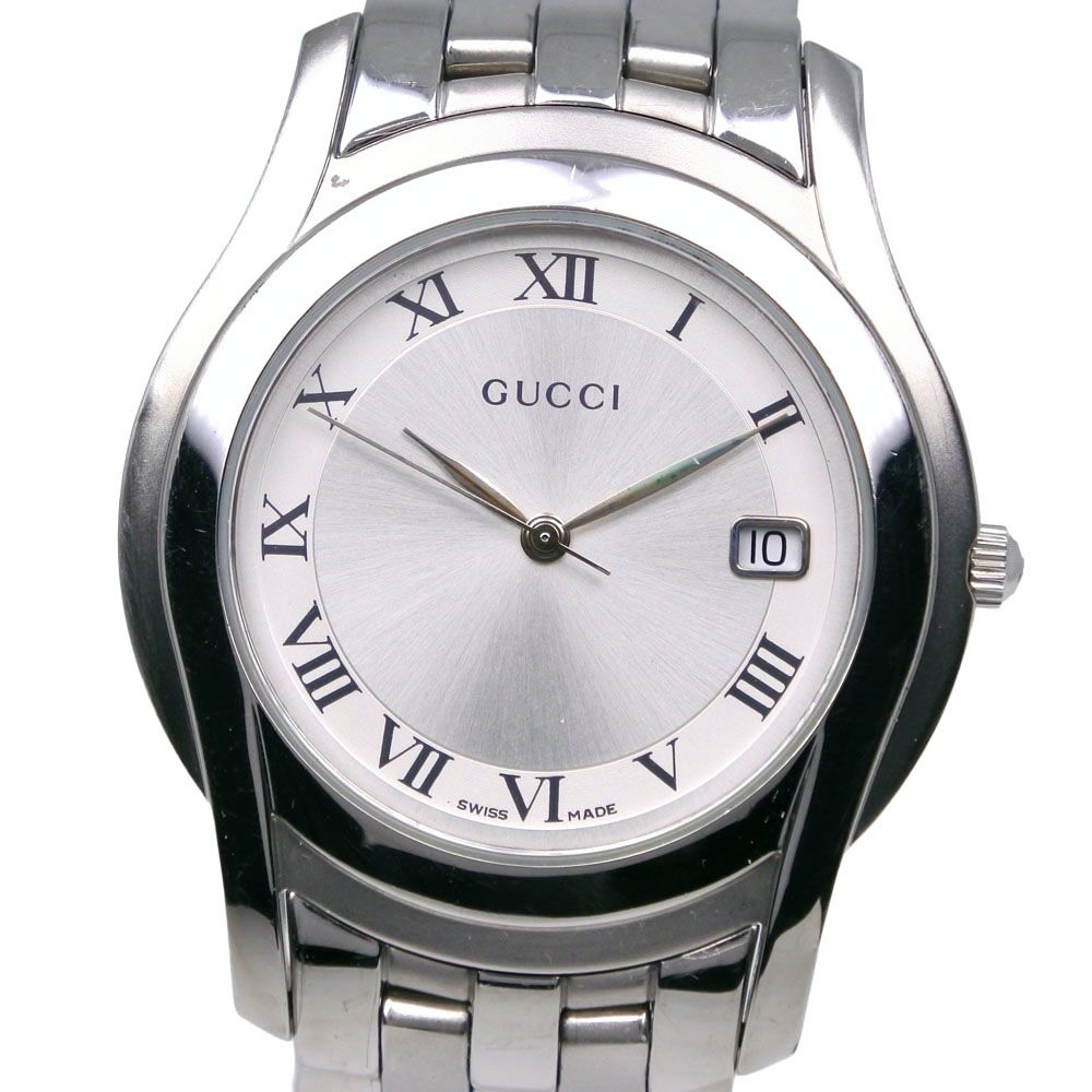 Gucci Stainless Steel Quartz Analog Display Silver Dial Watch