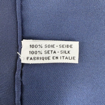 Chanel Scarf CC Logo Items Large Motif Silk Navy Red — view 3