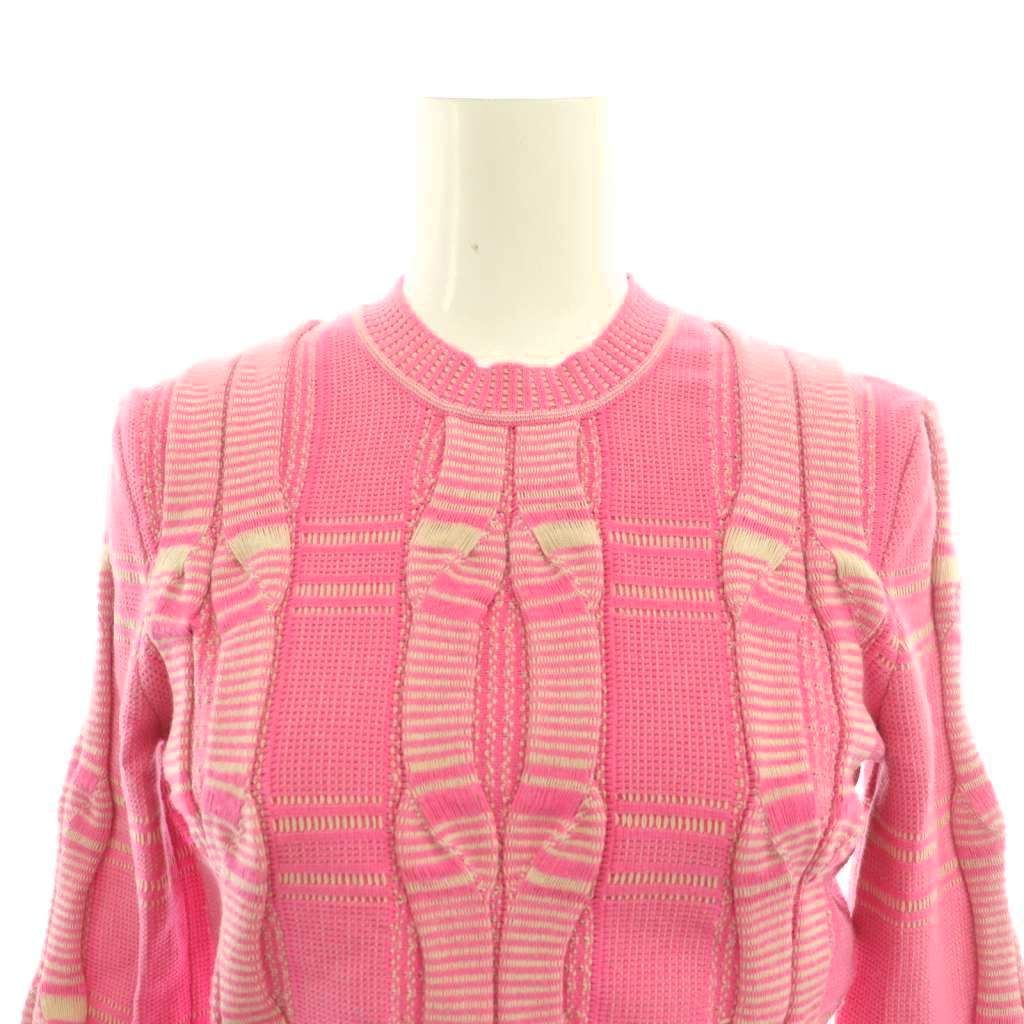 Fendi Knit Cropped Jacquard 38 Pink SY Sweater — view 4