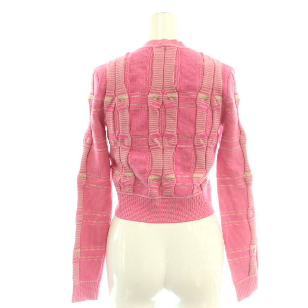 Fendi Knit Cropped Jacquard 38 Pink SY Sweater — view 2