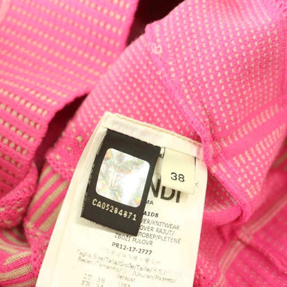 Fendi Knit Cropped Jacquard 38 Pink SY Sweater — view 7