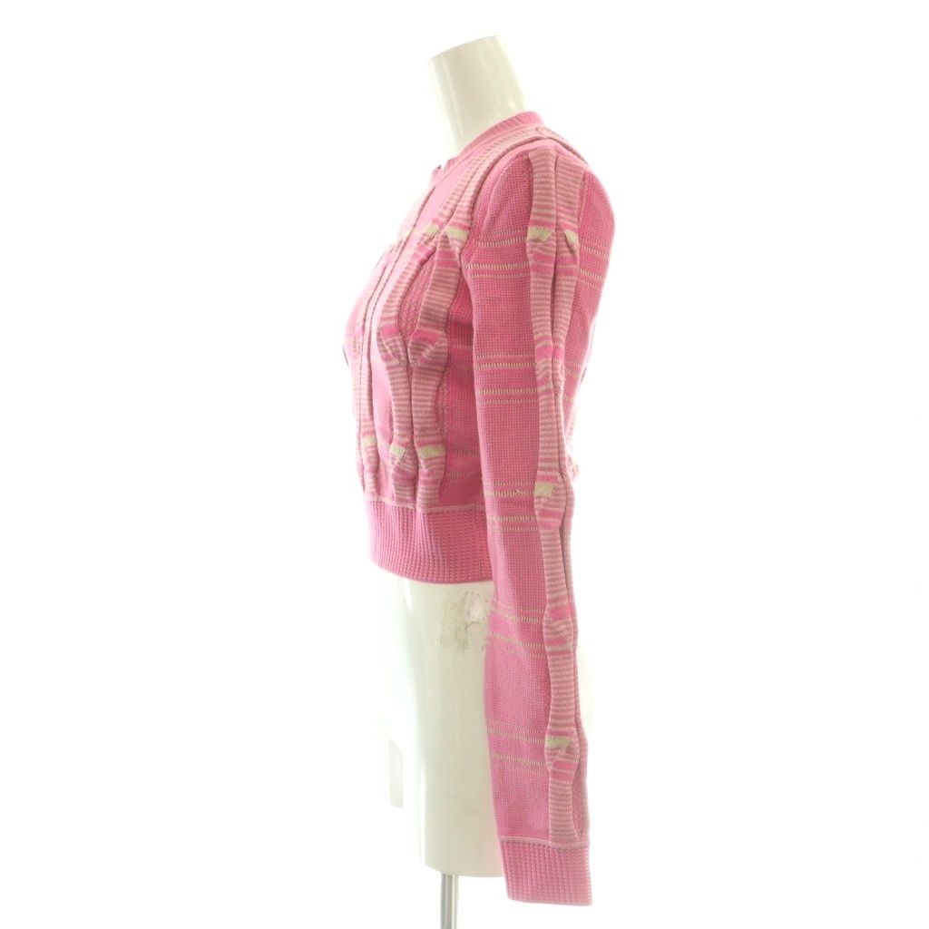 Fendi Knit Cropped Jacquard 38 Pink SY Sweater — view 3
