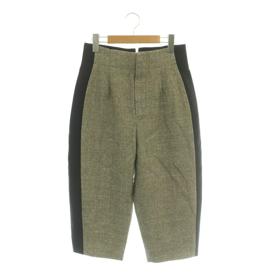 Louis Vuitton Cropped Pants Lame Side Line 38 Silver Color Black SY
