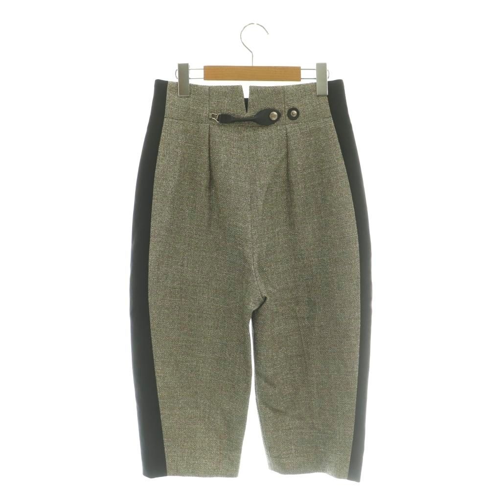 Louis Vuitton Cropped Pants Lame Side Line 38 Silver Color Black SY — view 2
