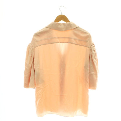Fendi Blouse Half Sleeve Silk Open Collar 36 Beige SY — view 2