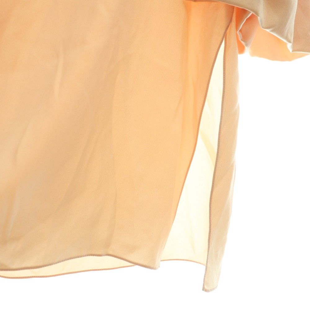 Fendi Blouse Half Sleeve Silk Open Collar 36 Beige SY — view 4