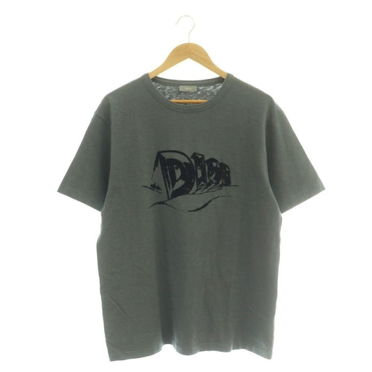 Dior Homme Slab Cotton Jersey T-Shirt Logo Short Sleeve XL Gray SY