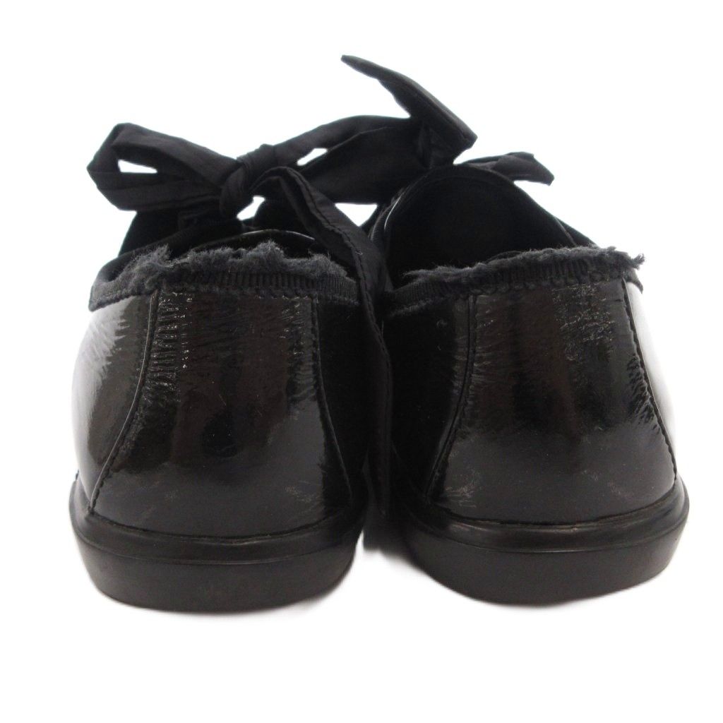Prada Sport Sneakers Shoes Low Cut Enamel Lace Up Logo 37.5 Black — view 5