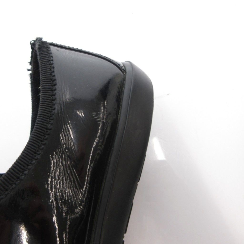 Prada Sport Sneakers Shoes Low Cut Enamel Lace Up Logo 37.5 Black — view 9