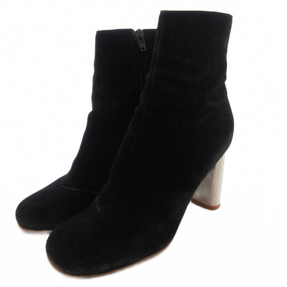 Celine Phoebe Philo Era Bambam Short Boots Suede Metal Heels Side Zip 36.5 Black