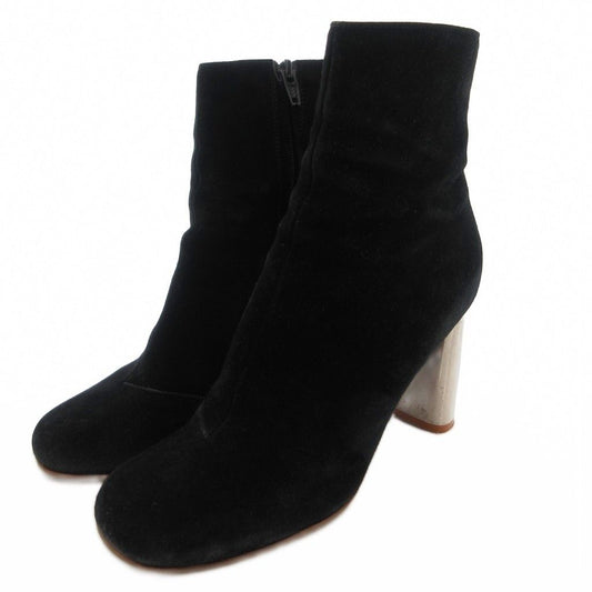 Celine Phoebe Philo Era Bambam Short Boots Suede Metal Heels Side Zip 36.5 Black