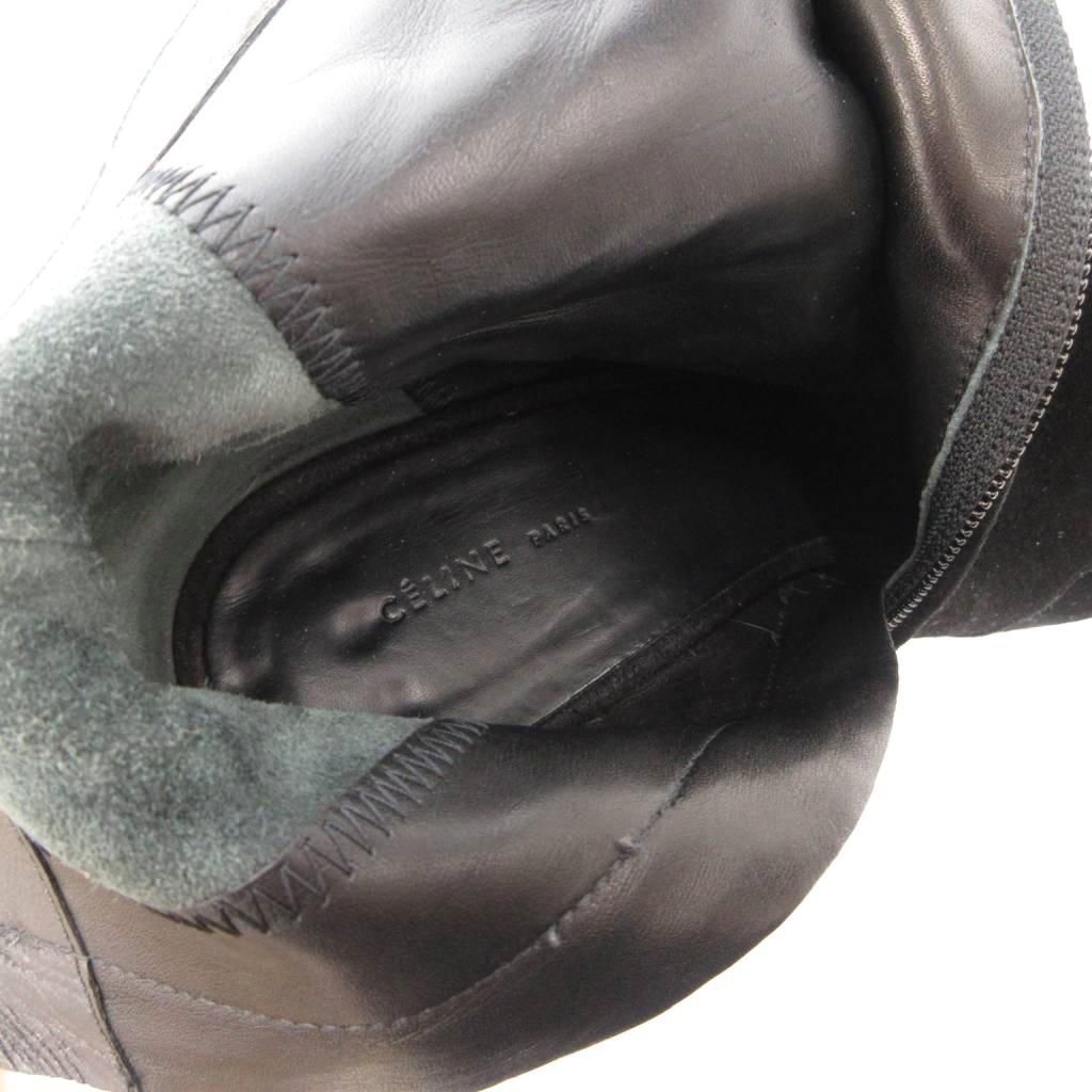 Celine Phoebe Philo Era Bambam Short Boots Suede Metal Heels Side Zip 36.5 Black — view 7