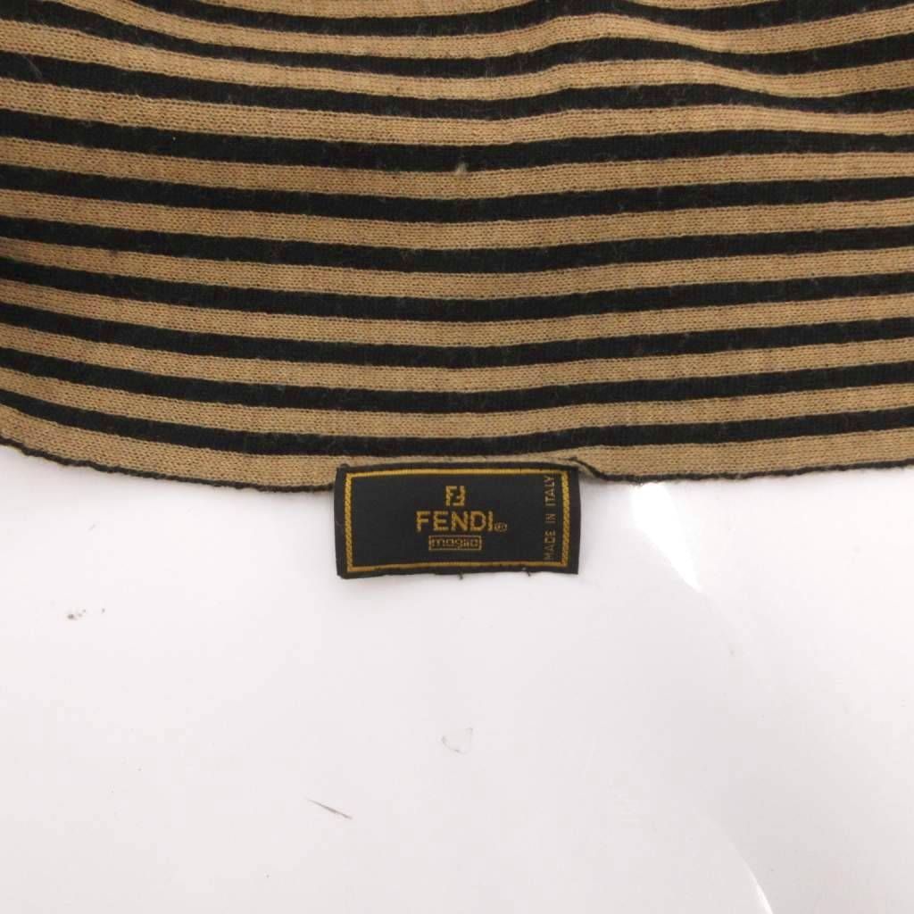 Fendi Shawl Scarf Zucca Pattern Bicolor Beige Black — view 9