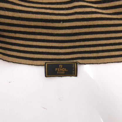 Fendi Shawl Scarf Zucca Pattern Bicolor Beige Black — view 9