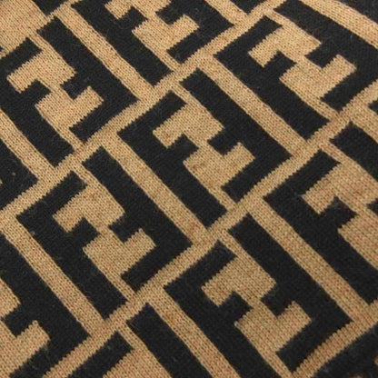 Fendi Shawl Scarf Zucca Pattern Bicolor Beige Black — view 7