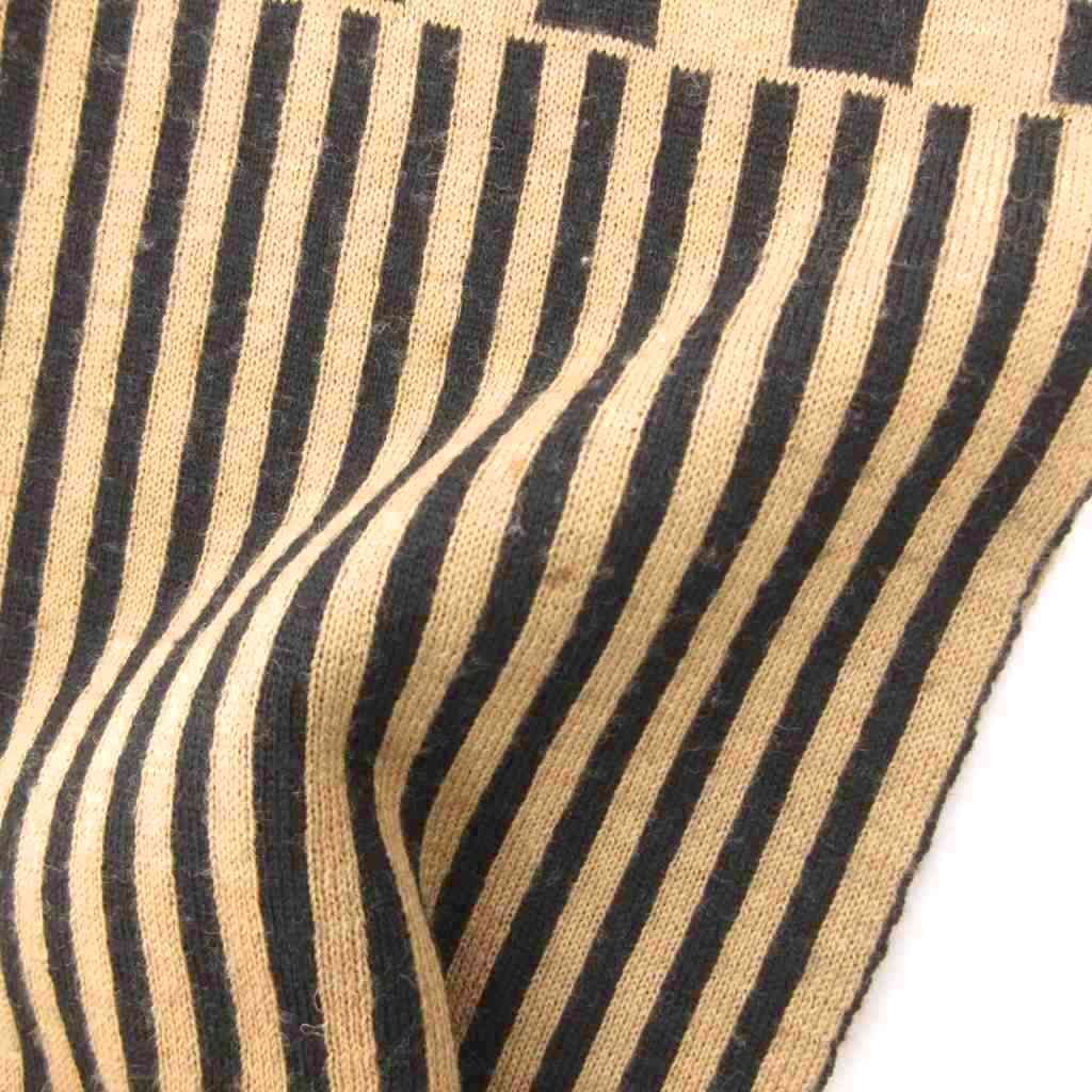 Fendi Shawl Scarf Zucca Pattern Bicolor Beige Black — view 8