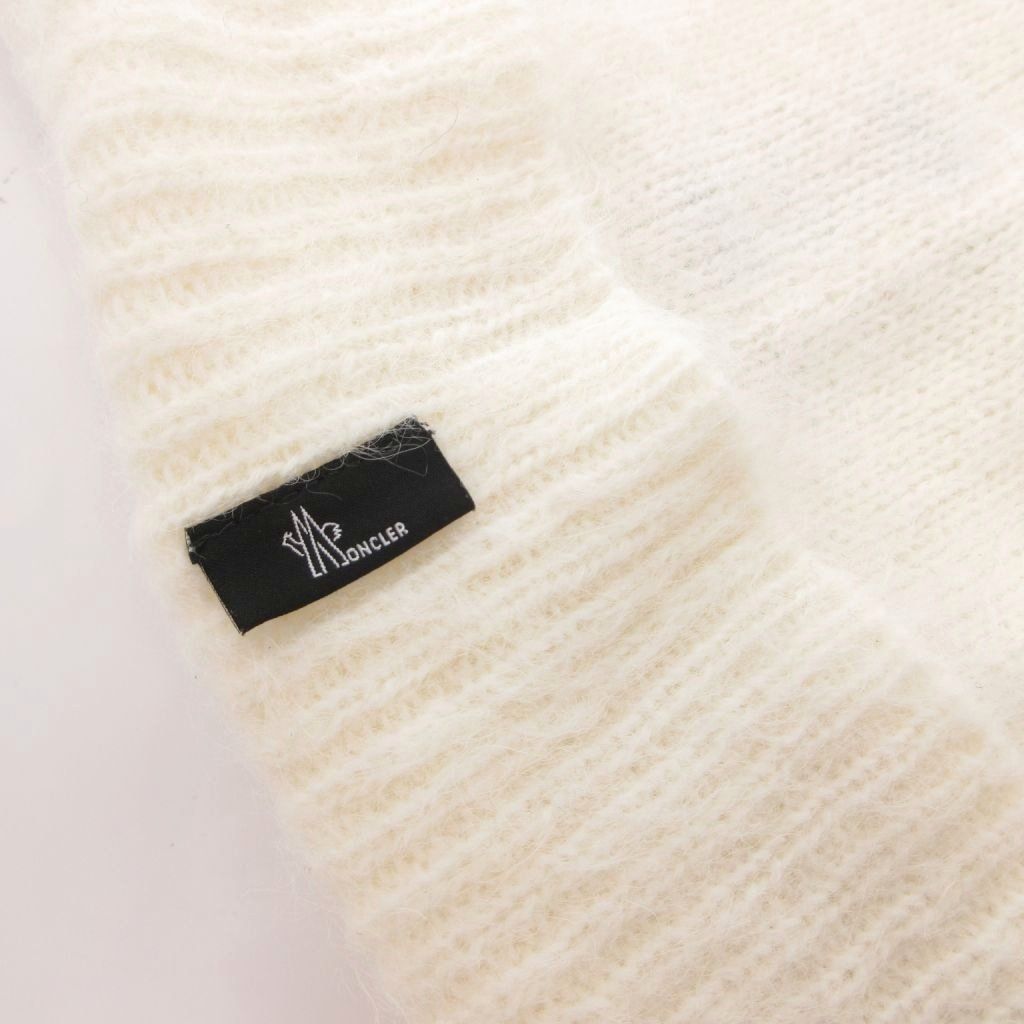 Moncler Grenoble Knit Cap Logo Patch Embroidery White Hat — view 5