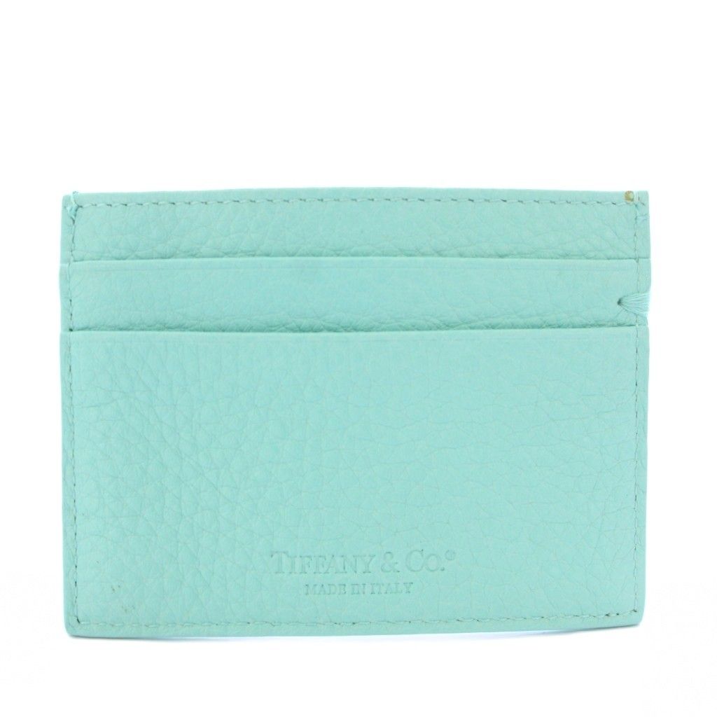 Tiffany & Co Card Case Business Holder Leather Cobalt Blue TK