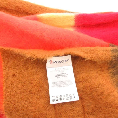 Moncler Sciarpa Scarf Shawl Border Pattern Mohair Wool Logo Multicolor — view 6