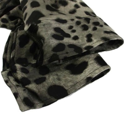 Dolce & Gabbana Shirt Blouse 40 Gray Black Long Sleeve Animal Pattern Bowtie — view 4