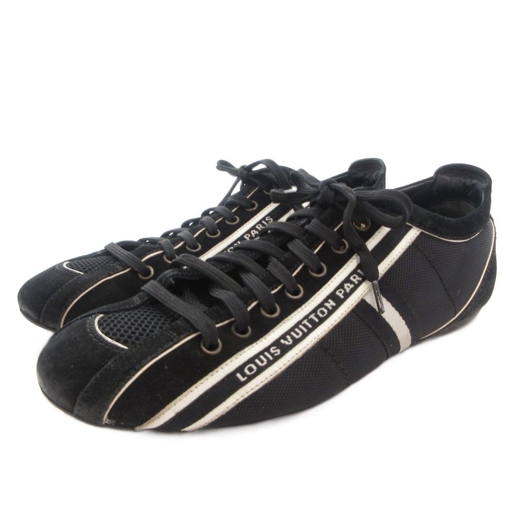 Louis Vuitton Tape Logo Side Line Sneakers Shoes Low Cut Suede Leather Trim — view 2