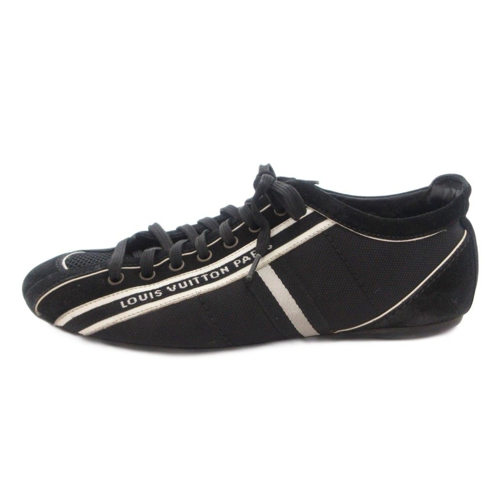 Louis Vuitton Tape Logo Side Line Sneakers Shoes Low Cut Suede Leather Trim