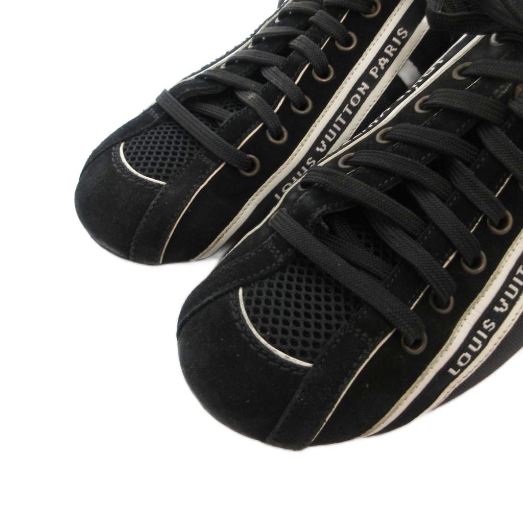 Louis Vuitton Tape Logo Side Line Sneakers Shoes Low Cut Suede Leather Trim — view 3