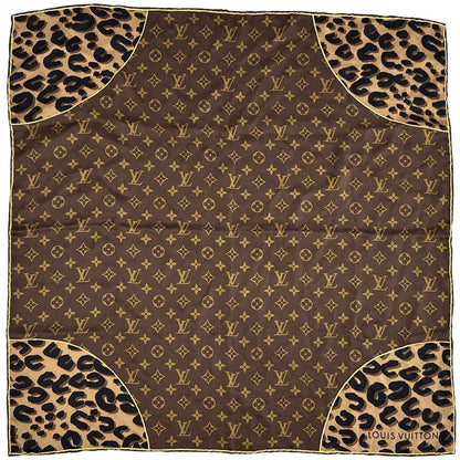 Louis Vuitton Scarf Monogram Silk Carre Denim Noir Black Large