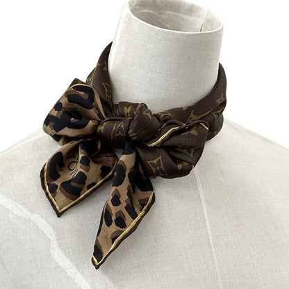 Louis Vuitton Scarf Monogram Silk Carre Denim Noir Black Large — view 5