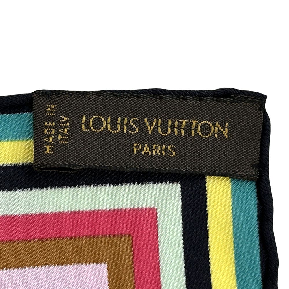 Louis Vuitton Scarf Monogram Silk Carre Denim Noir Black Large — view 3