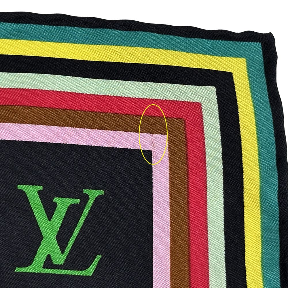 Louis Vuitton Scarf Monogram Silk Carre Denim Noir Black Large — view 5