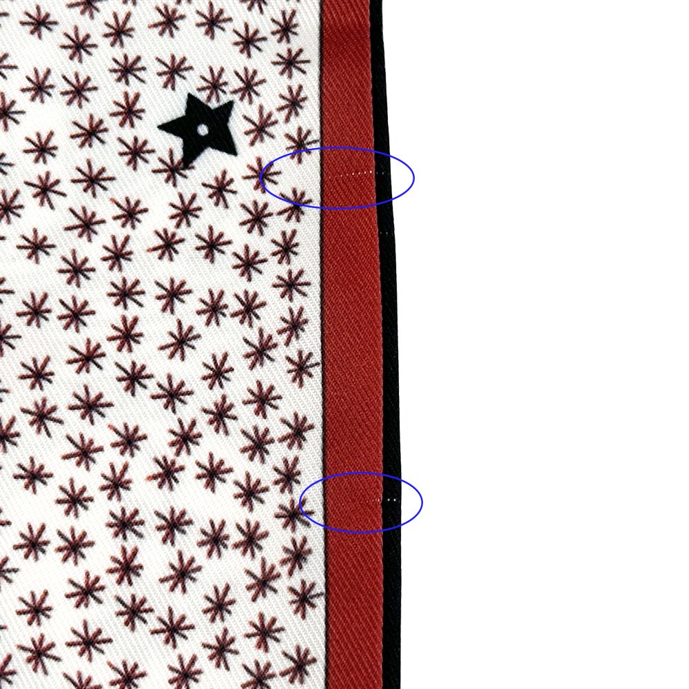 Dior Scarf Mizza Silk Red Multicolor Twill Star Pattern — view 8