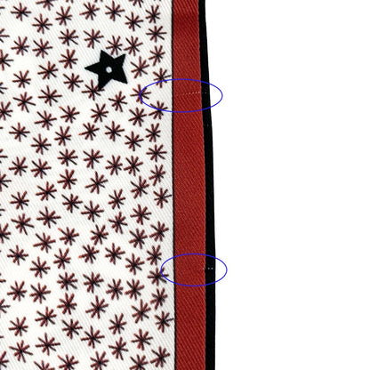 Dior Scarf Mizza Silk Red Multicolor Twill Star Pattern — view 8