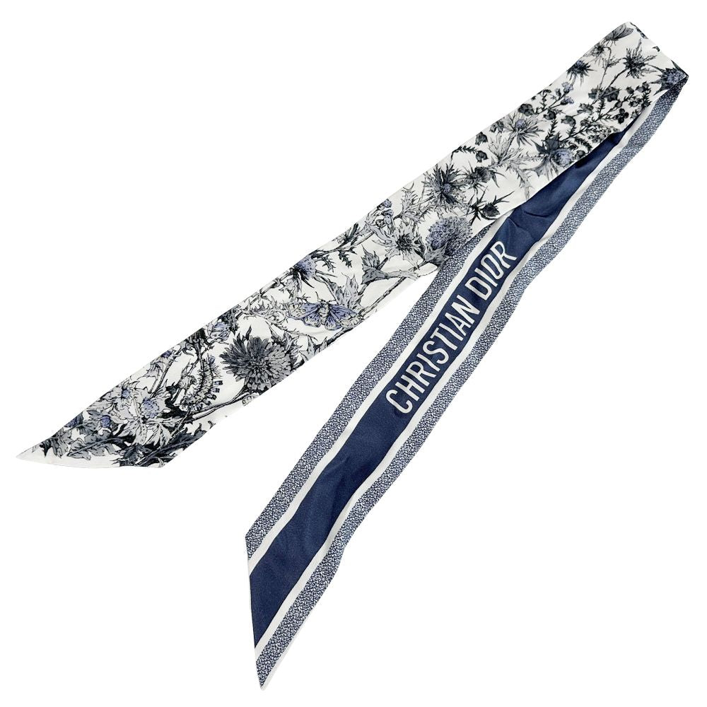 Dior Scarf Mitzah Silk Blue Logo Floral — view 3