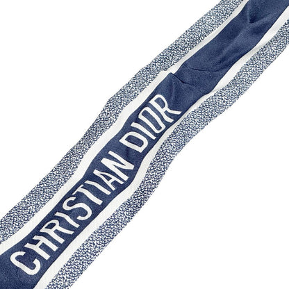 Dior Scarf Mitzah Silk Blue Logo Floral — view 9