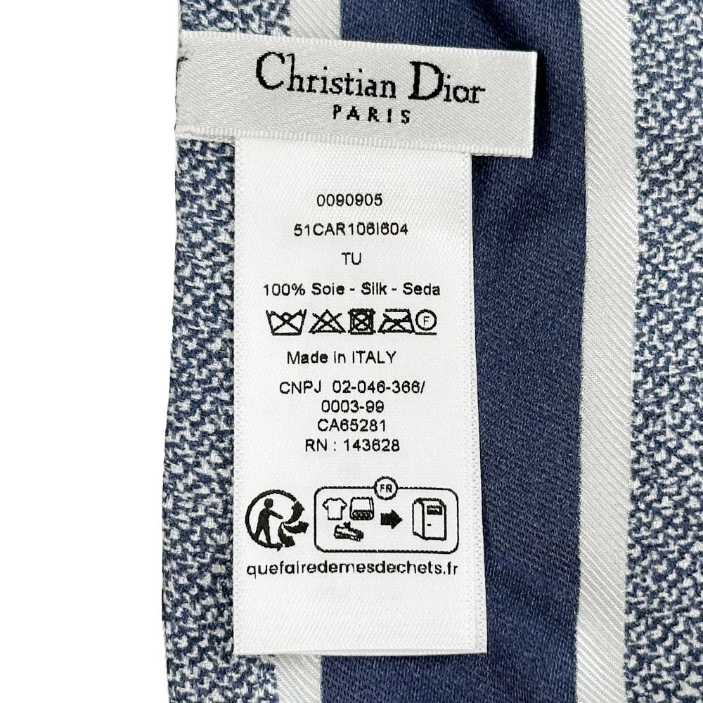 Dior Scarf Mitzah Silk Blue Logo Floral — view 6