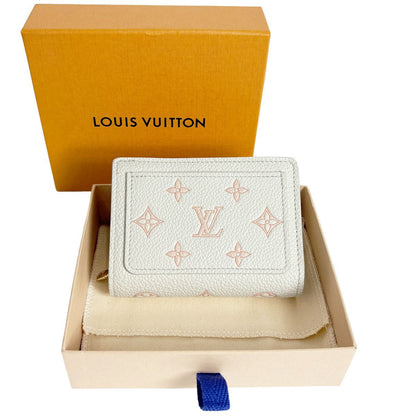 Louis Vuitton Portefeuille Monogram Bifold Wallet Milky White Peach Gold