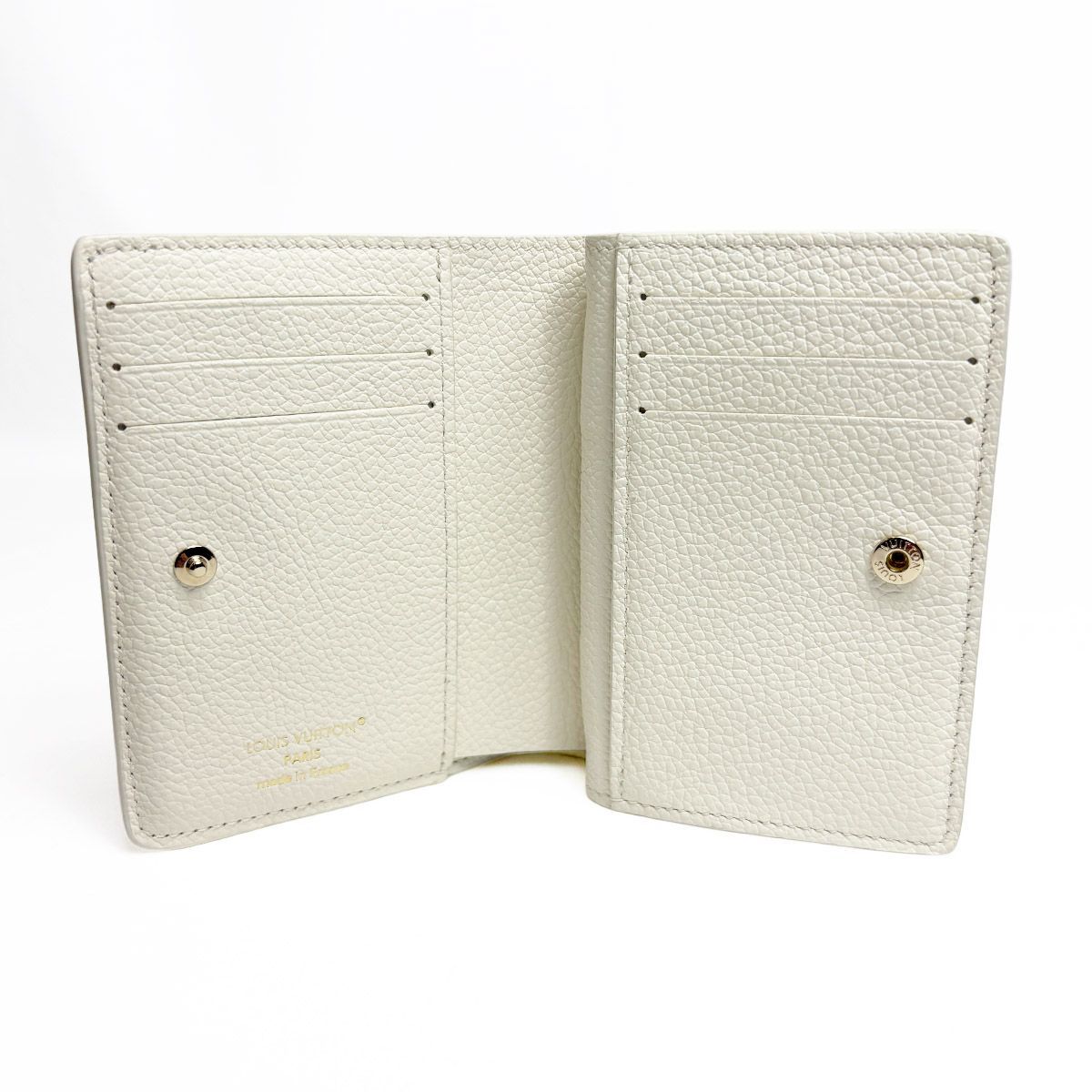 Louis Vuitton Portefeuille Monogram Bifold Wallet Milky White Peach Gold — view 5