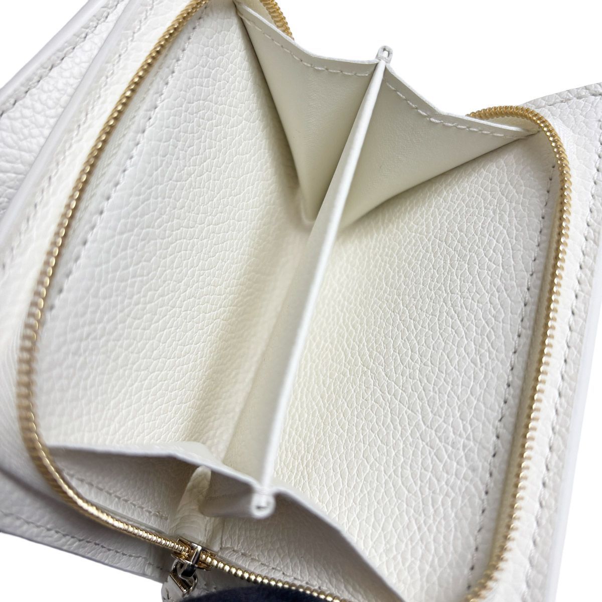 Louis Vuitton Portefeuille Monogram Bifold Wallet Milky White Peach Gold — view 7