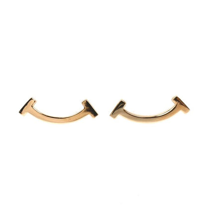 Tiffany & Co 18k Pink Gold T Smile Mini Earrings