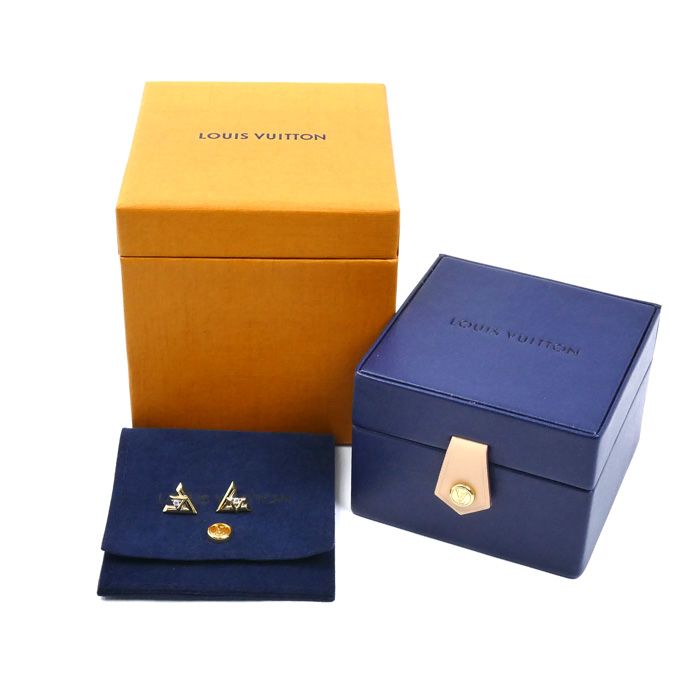 Louis Vuitton 18k Yellow Gold Volt One Earrings Diamond Set Sold — view 5