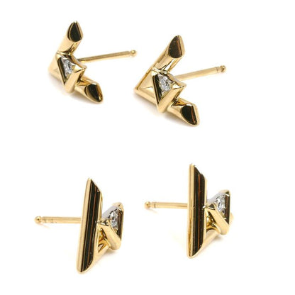 Louis Vuitton 18k Yellow Gold Volt One Earrings Diamond Set Sold — view 2