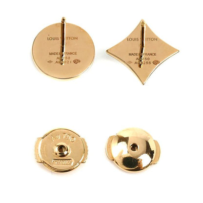 Louis Vuitton 18k Pink Gold Star Sun Blossom BB Earrings Malachite Set — view 3