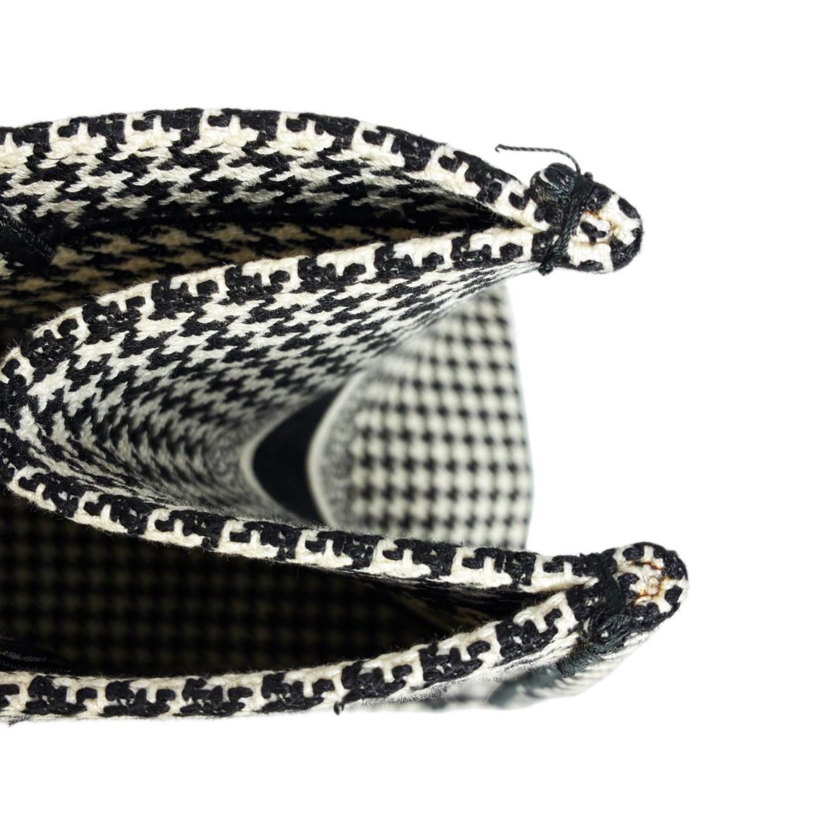 Dior Book Tote Houndstooth Black White — view 5
