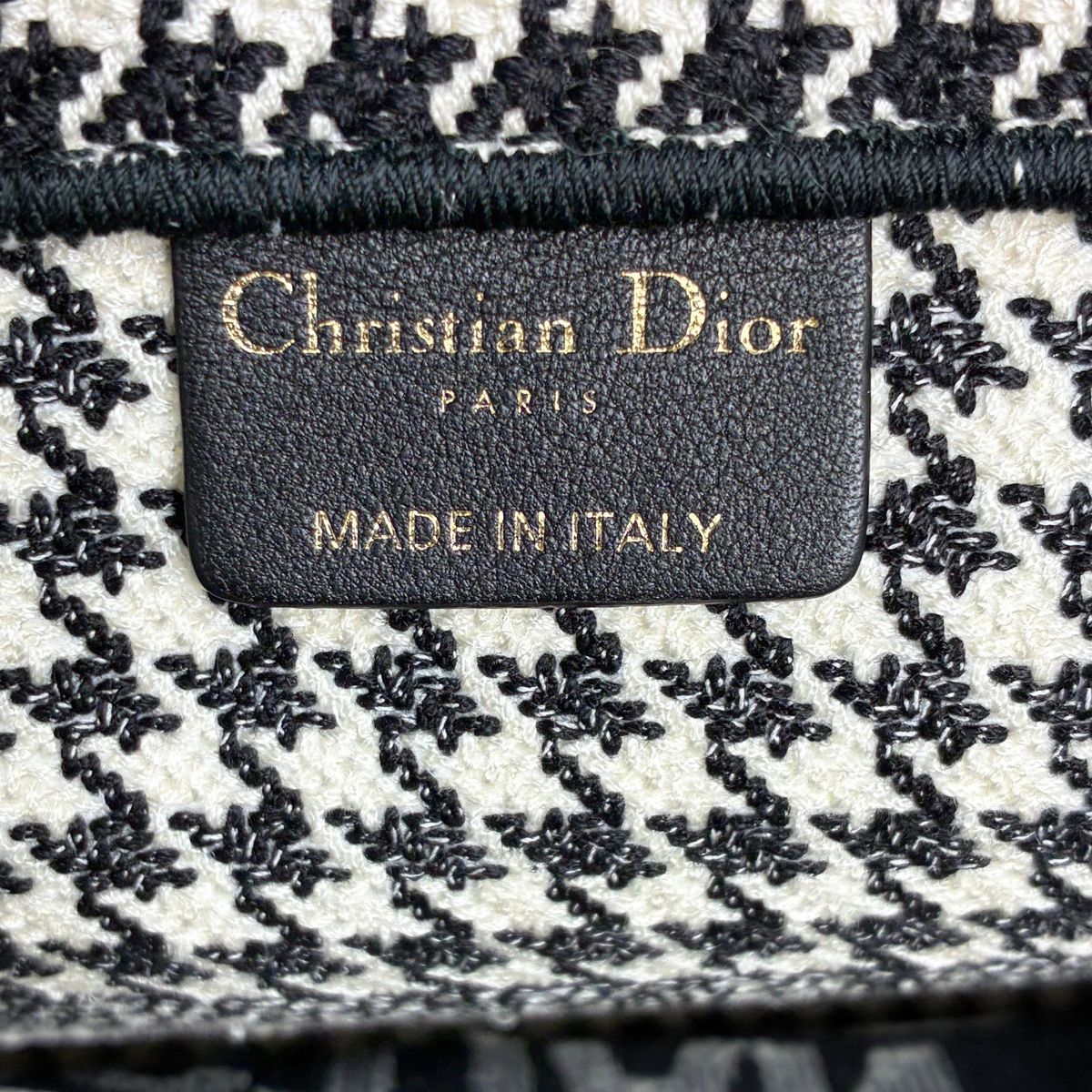 Dior Book Tote Houndstooth Black White — view 6